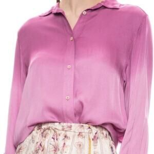 Forte Forte deep dyed satin shirt in Magenta S